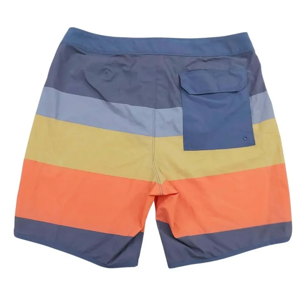 Patagonia Board Shorts Mens 33 Blue Colorblock Swim Trunks Surfing Beach Travel